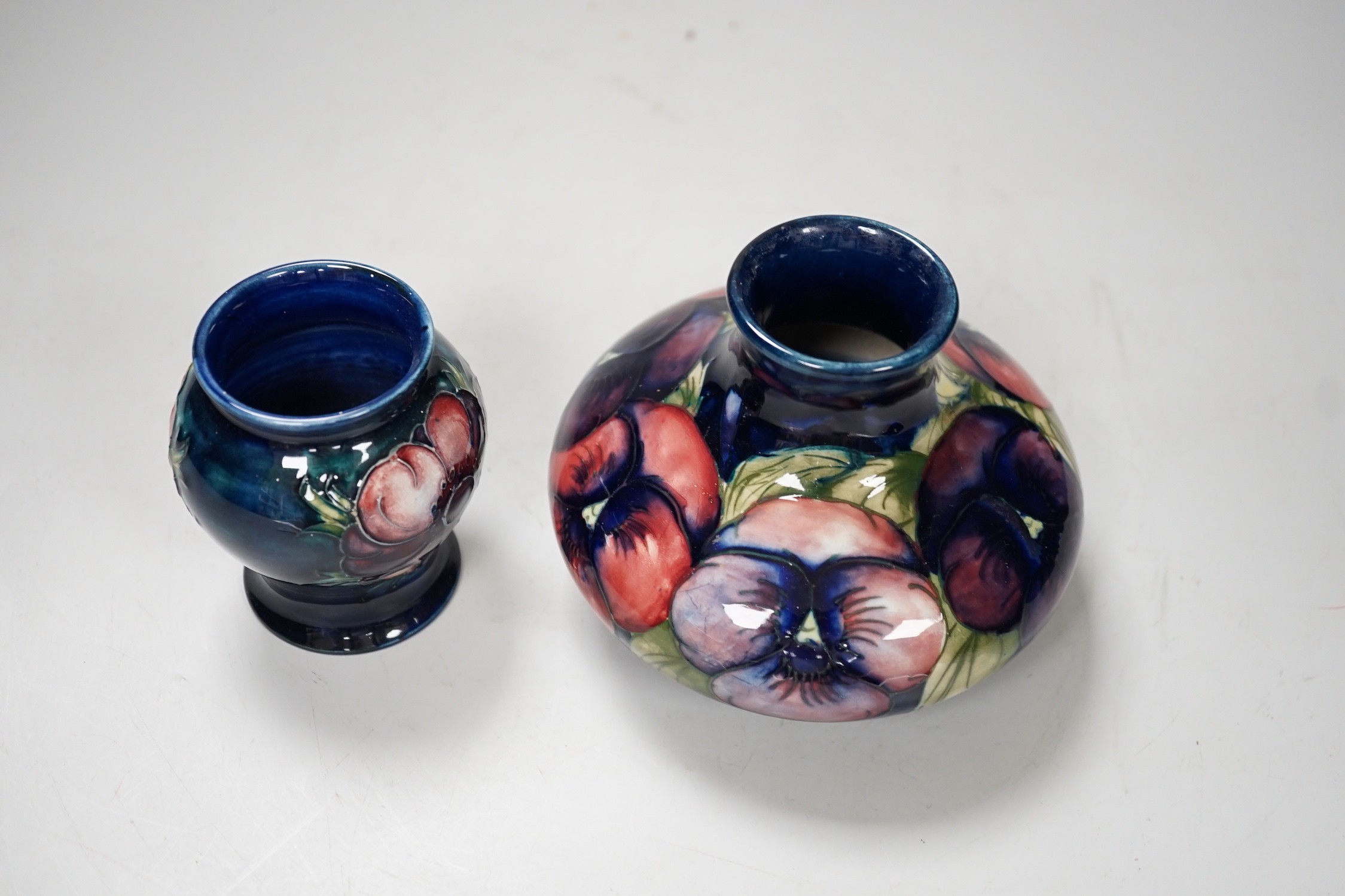Two Moorcroft pottery vases. Tallest 10cm